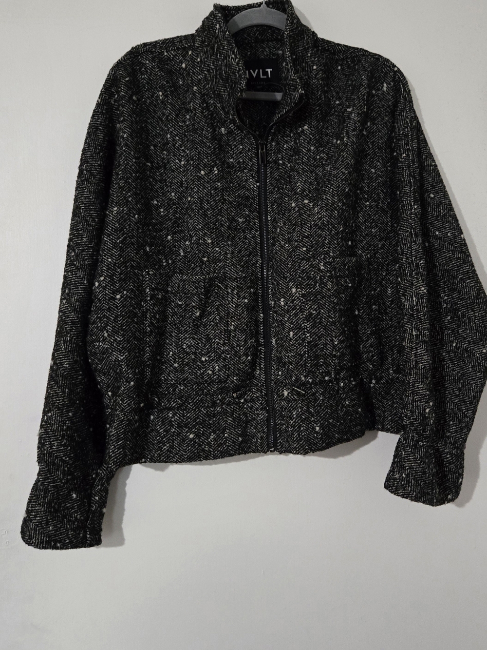NVLT Black Speckled Zip-Up Jacket